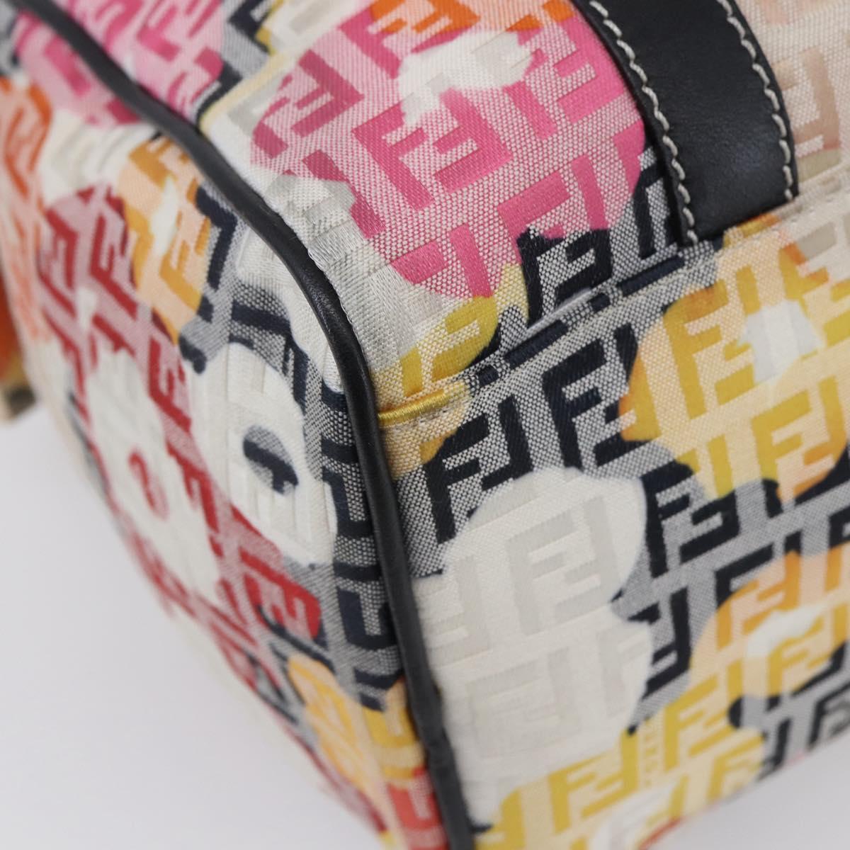 Fendi Floral Zucca Canvas Mini Boston Bag