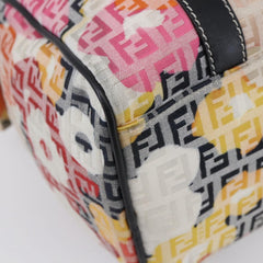 Fendi Floral Zucca Canvas Mini Boston Bag