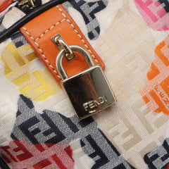 Fendi Floral Zucca Canvas Mini Boston Bag