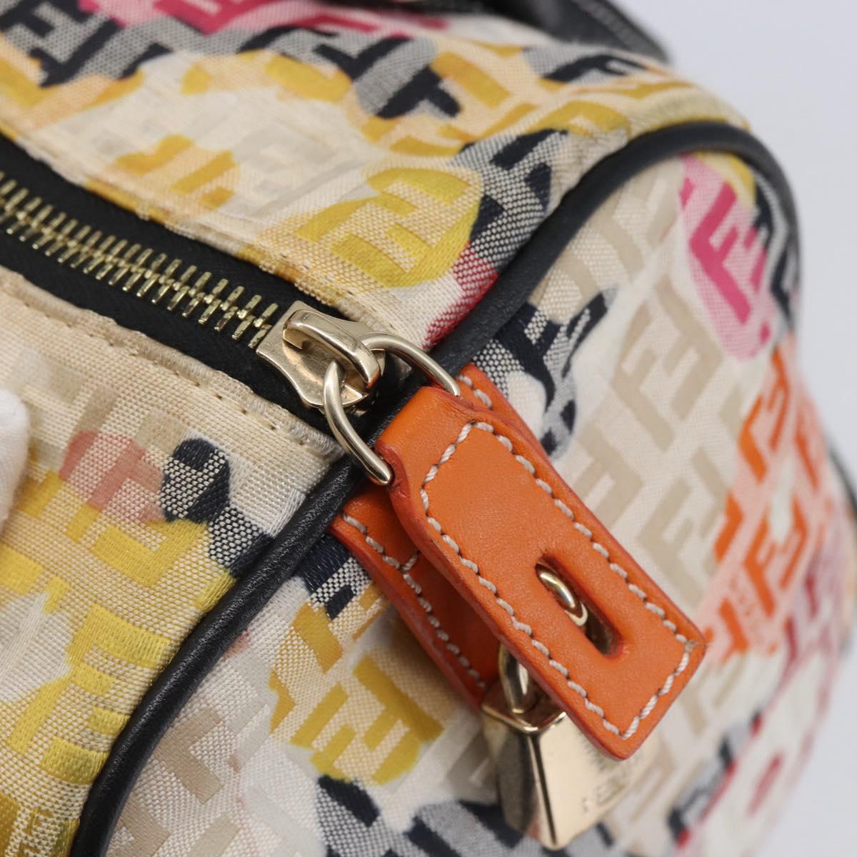 Fendi Floral Zucca Canvas Mini Boston Bag
