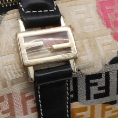 Fendi Floral Zucca Canvas Mini Boston Bag