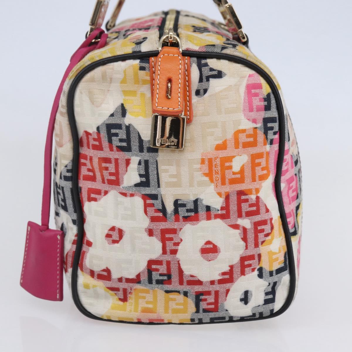 Fendi Floral Zucca Canvas Mini Boston Bag