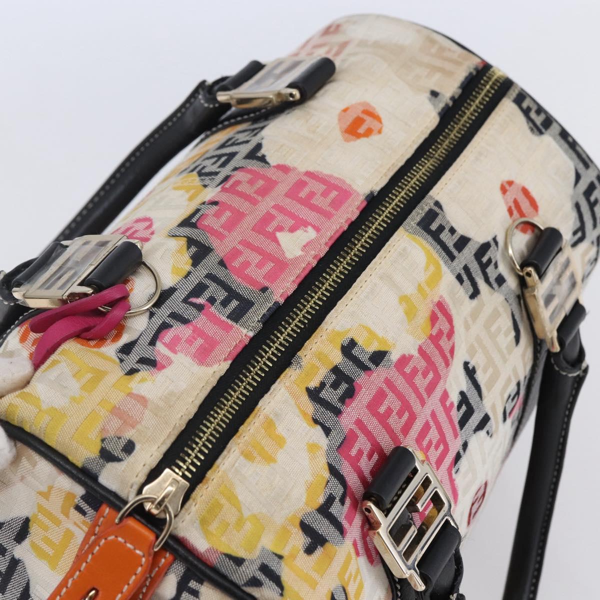 Fendi Floral Zucca Canvas Mini Boston Bag