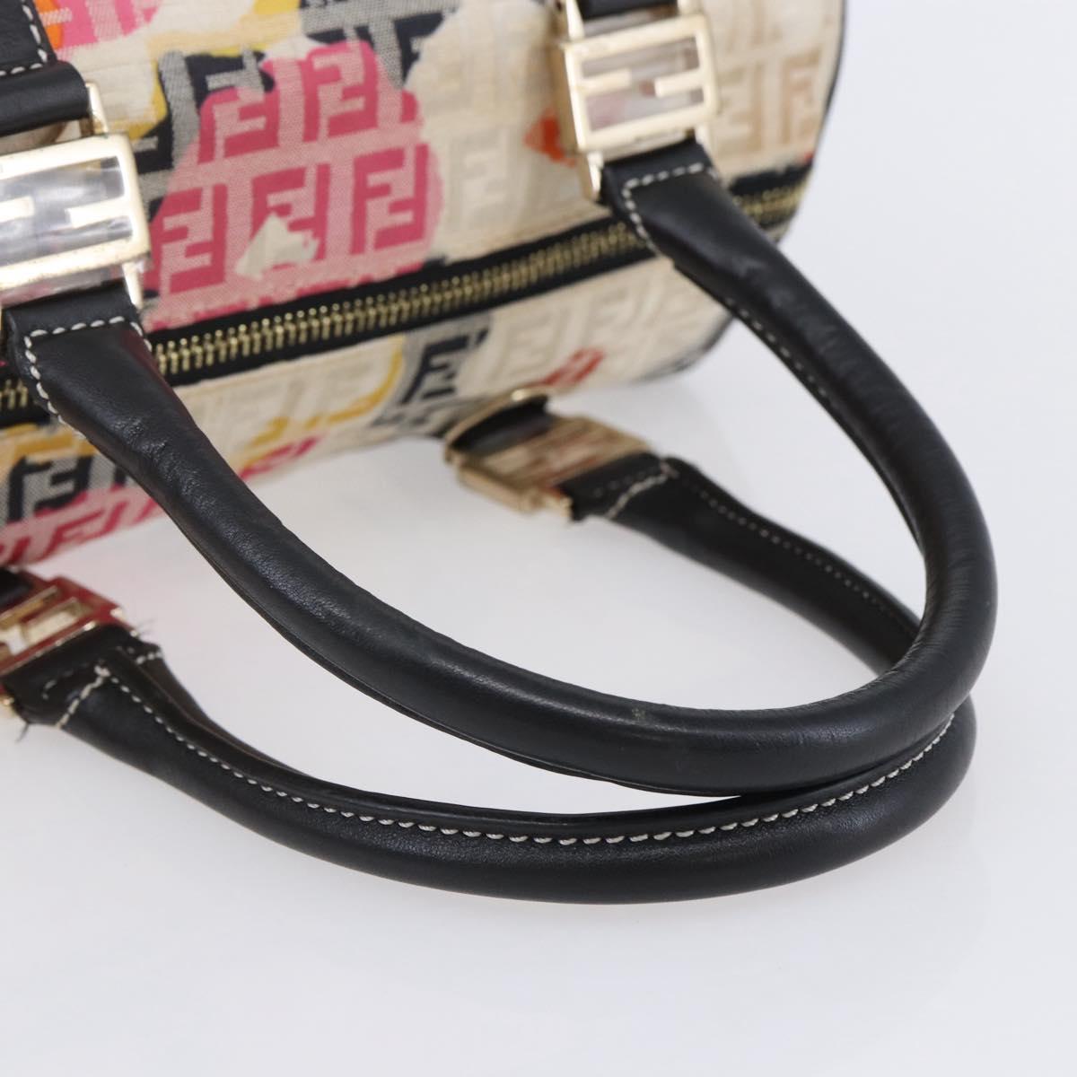 Fendi Floral Zucca Canvas Mini Boston Bag