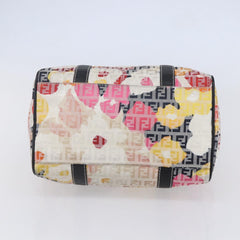 Fendi Floral Zucca Canvas Mini Boston Bag
