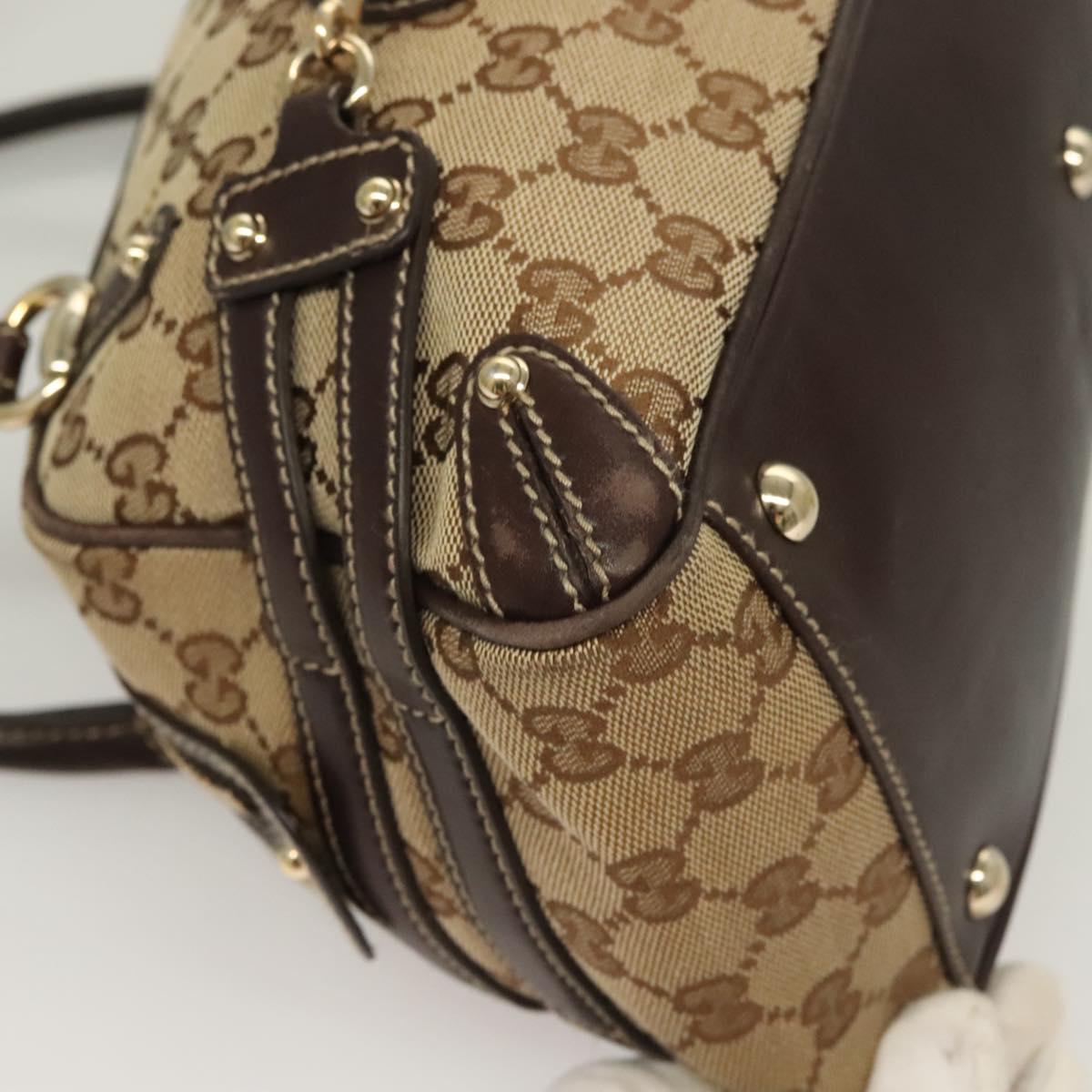 Gucci GG Canvas Bamboo Horsebit Shoulder Bag