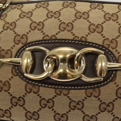 Gucci GG Canvas Bamboo Horsebit Shoulder Bag