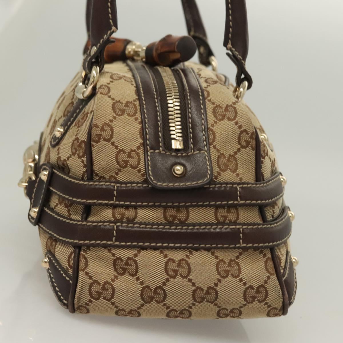 Gucci GG Canvas Bamboo Horsebit Shoulder Bag