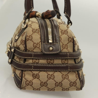 Gucci GG Canvas Bamboo Horsebit Shoulder Bag