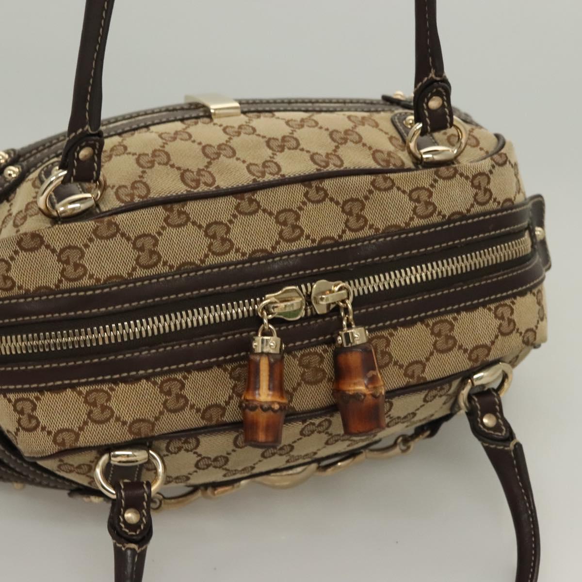 Gucci GG Canvas Bamboo Horsebit Shoulder Bag