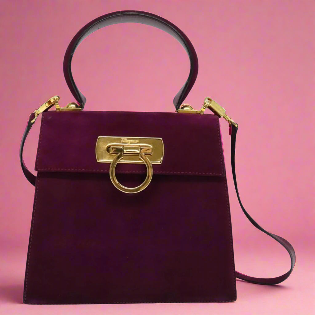 Salvatore Ferragamo Gancini Suede Purple