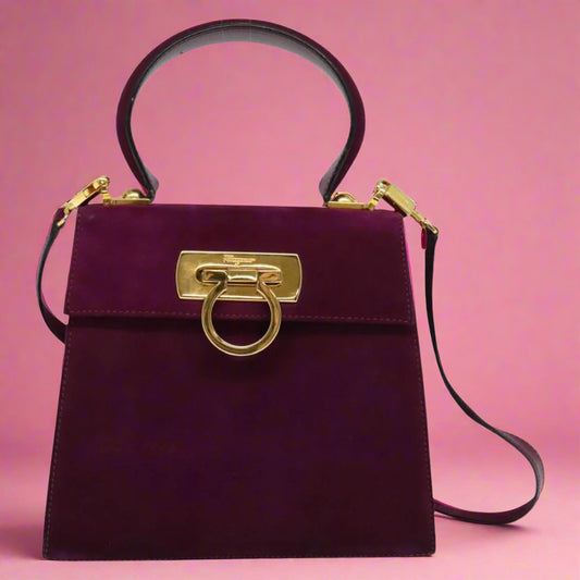 Salvatore Ferragamo Gancini Suede Purple