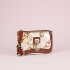 Louis Vuitton Monogram Charm Pochette Cles Coin Purse White