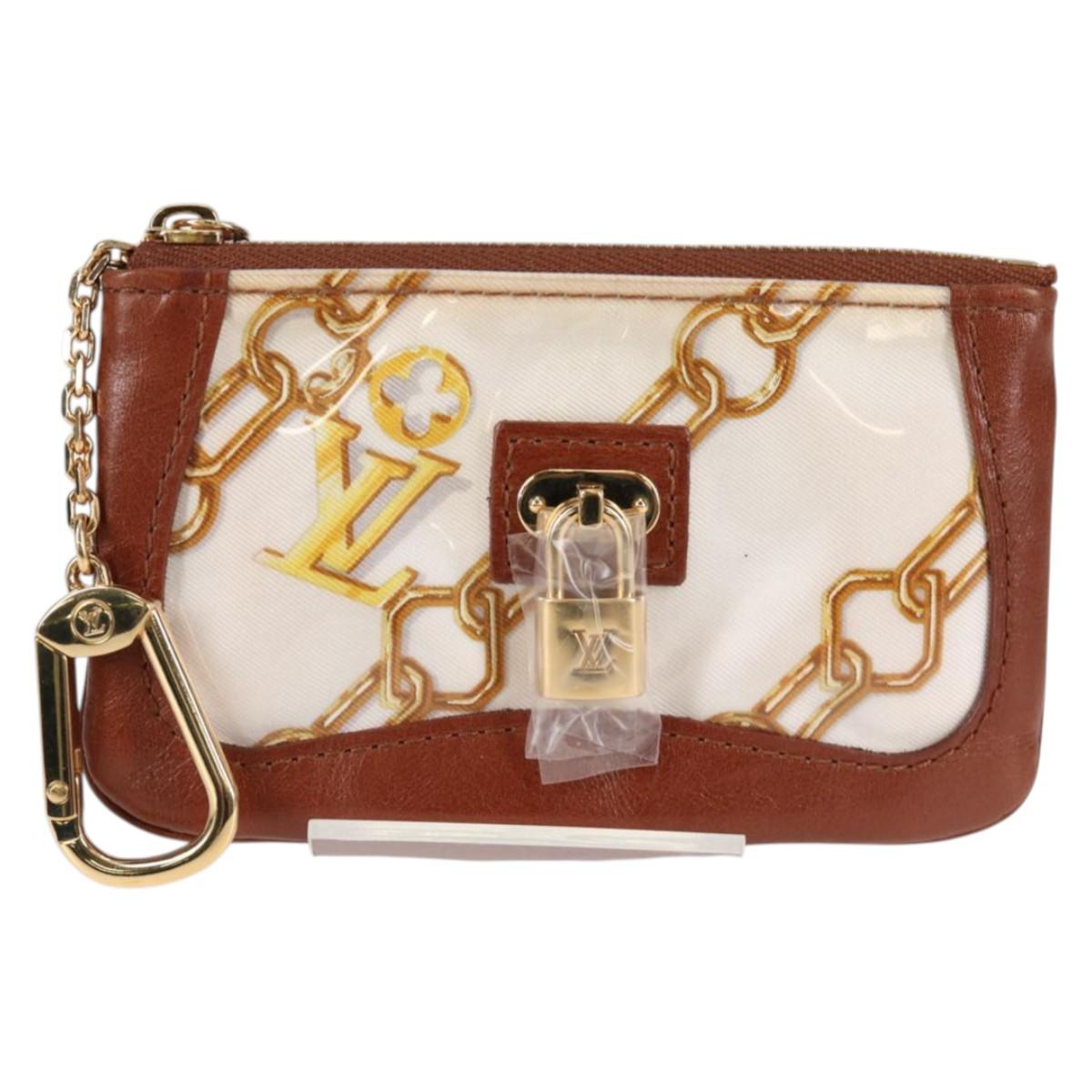 Louis Vuitton Monogram Charm Pochette Cles Coin Purse White