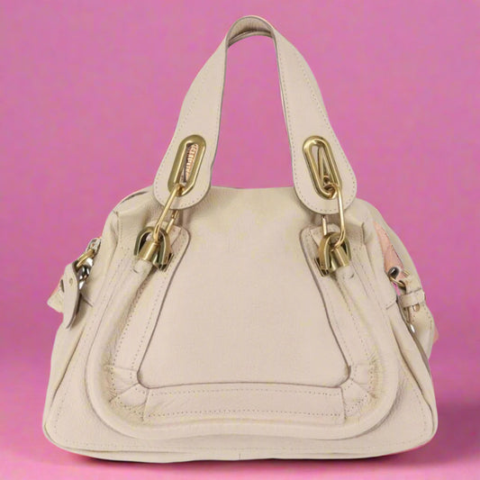 Chloe Paraty Cream Handbag With Shoulder Strap