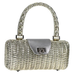 Salvatore Ferragamo Gancini Hand Bag Rattan Gold Auth 137497SAV (Copy)