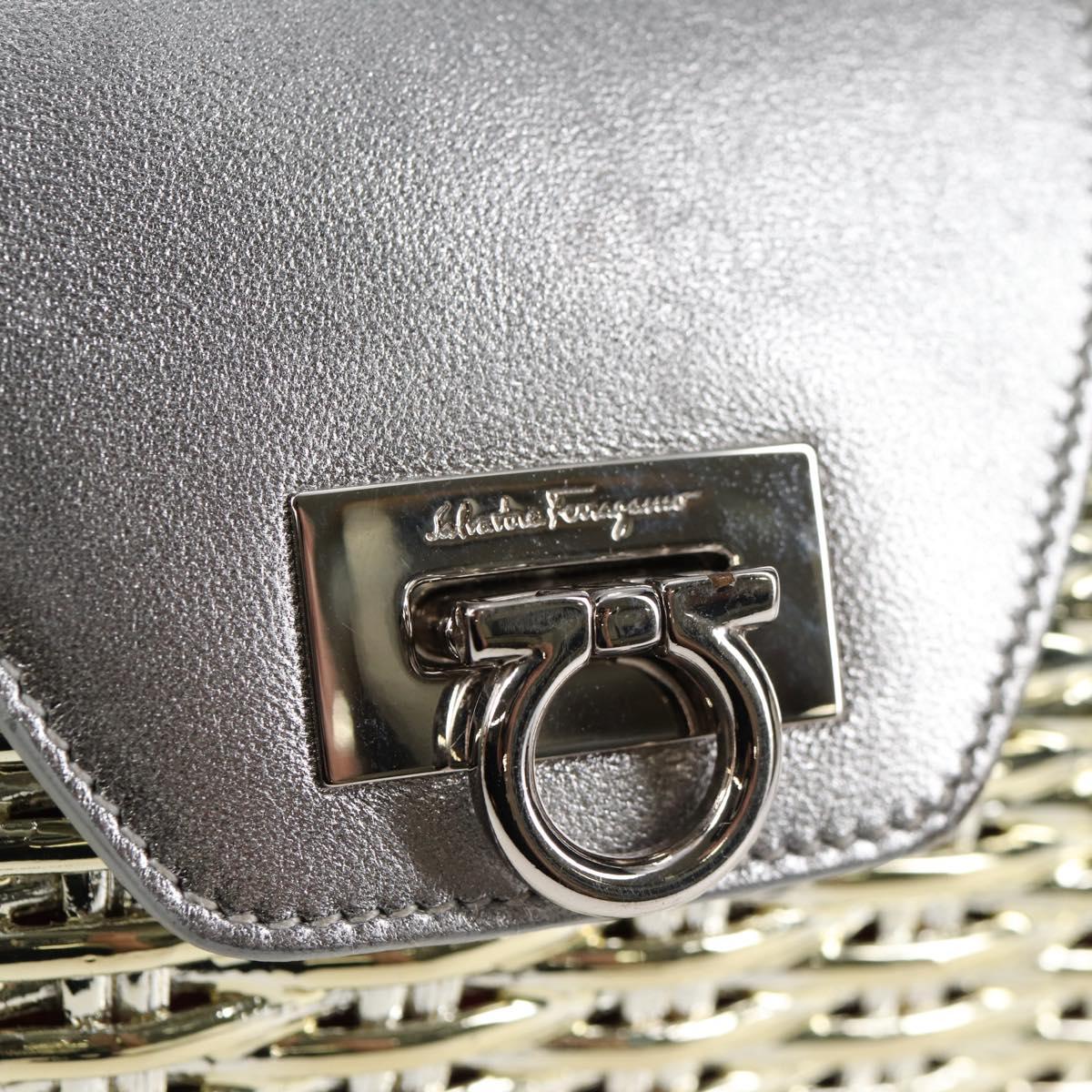 Salvatore Ferragamo Gancini Hand Bag Rattan Gold Auth 137497SAV (Copy)