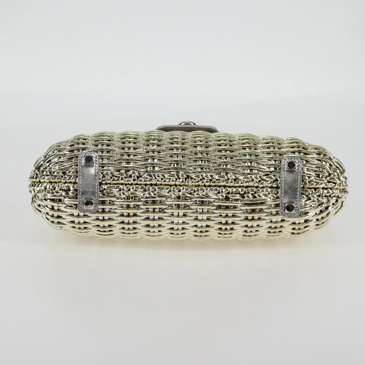 Salvatore Ferragamo Gancini Hand Bag Rattan Gold Auth 137497SAV (Copy)