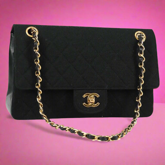 Chanel Matelasse Cotton Black Bag