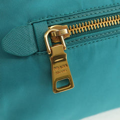 PRADA Shoulder Bag Nylon Blue Gold Auth 153492V (Copy)