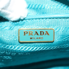 PRADA Shoulder Bag Nylon Blue Gold Auth 153492V (Copy)