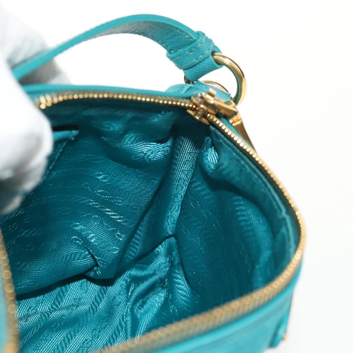 PRADA Shoulder Bag Nylon Blue Gold Auth 153492V (Copy)