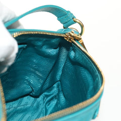 PRADA Shoulder Bag Nylon Blue Gold Auth 153492V (Copy)