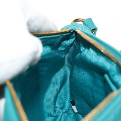 PRADA Shoulder Bag Nylon Blue Gold Auth 153492V (Copy)