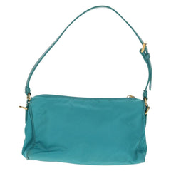 PRADA Shoulder Bag Nylon Blue Gold Auth 153492V (Copy)