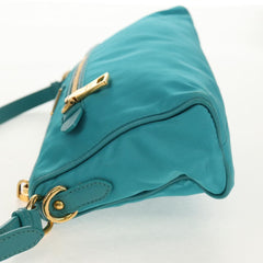 PRADA Shoulder Bag Nylon Blue Gold Auth 153492V (Copy)