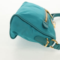 PRADA Shoulder Bag Nylon Blue Gold Auth 153492V (Copy)