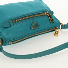 PRADA Shoulder Bag Nylon Blue Gold Auth 153492V (Copy)