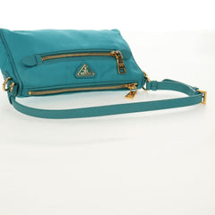 PRADA Shoulder Bag Nylon Blue Gold Auth 153492V (Copy)