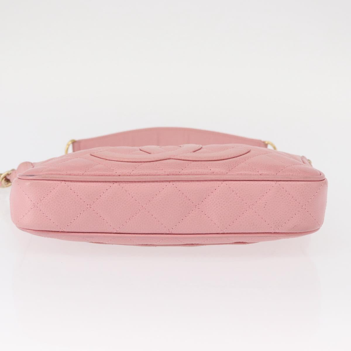Chanel Matelasse COCO Mark Chain Bag Caviar Skin Pink