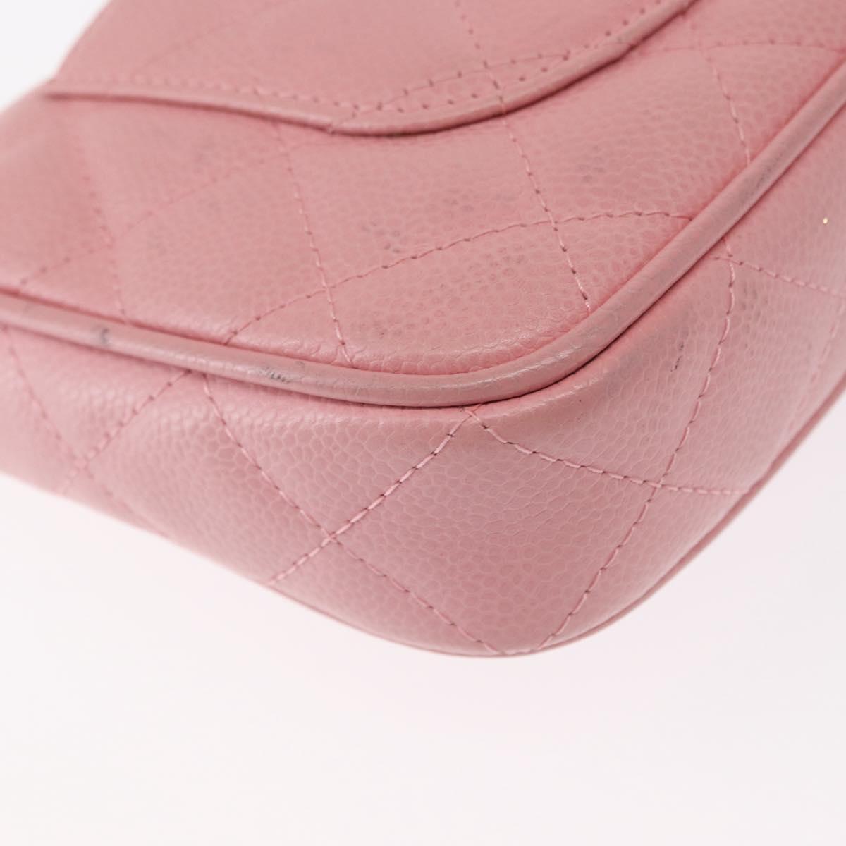 Chanel Matelasse COCO Mark Chain Bag Caviar Skin Pink