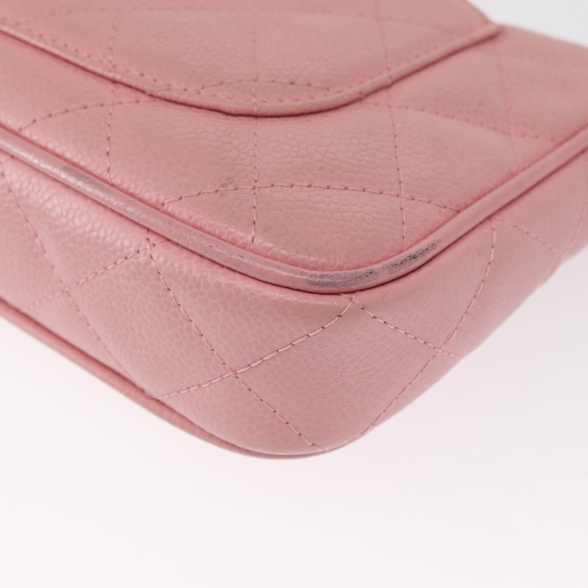 Chanel Matelasse COCO Mark Chain Bag Caviar Skin Pink