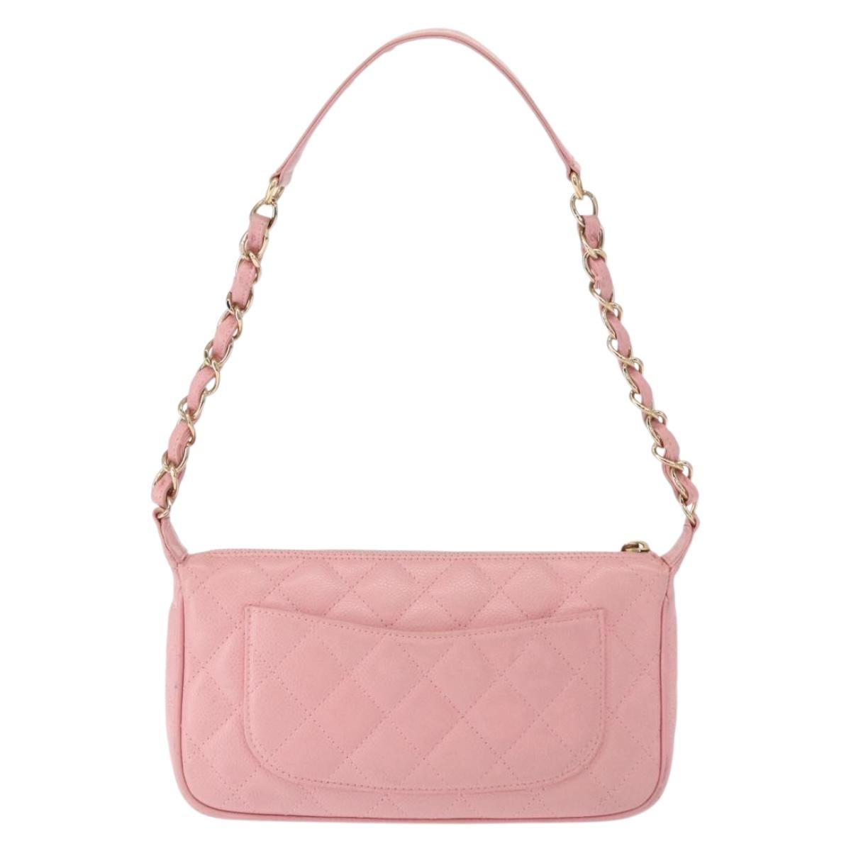 Chanel Matelasse COCO Mark Chain Bag Caviar Skin Pink