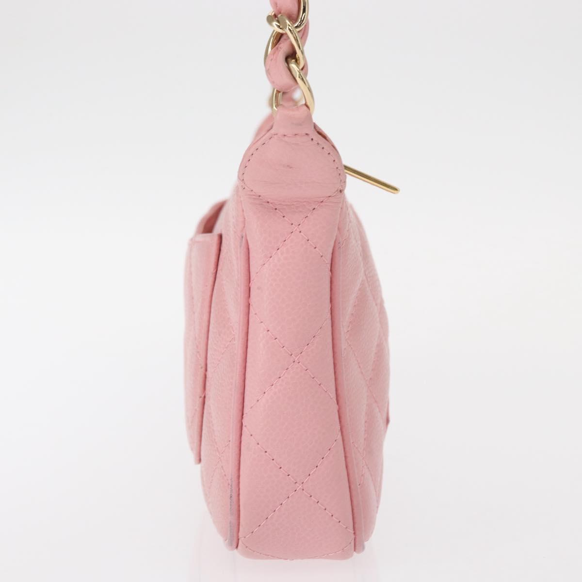 Chanel Matelasse COCO Mark Chain Bag Caviar Skin Pink