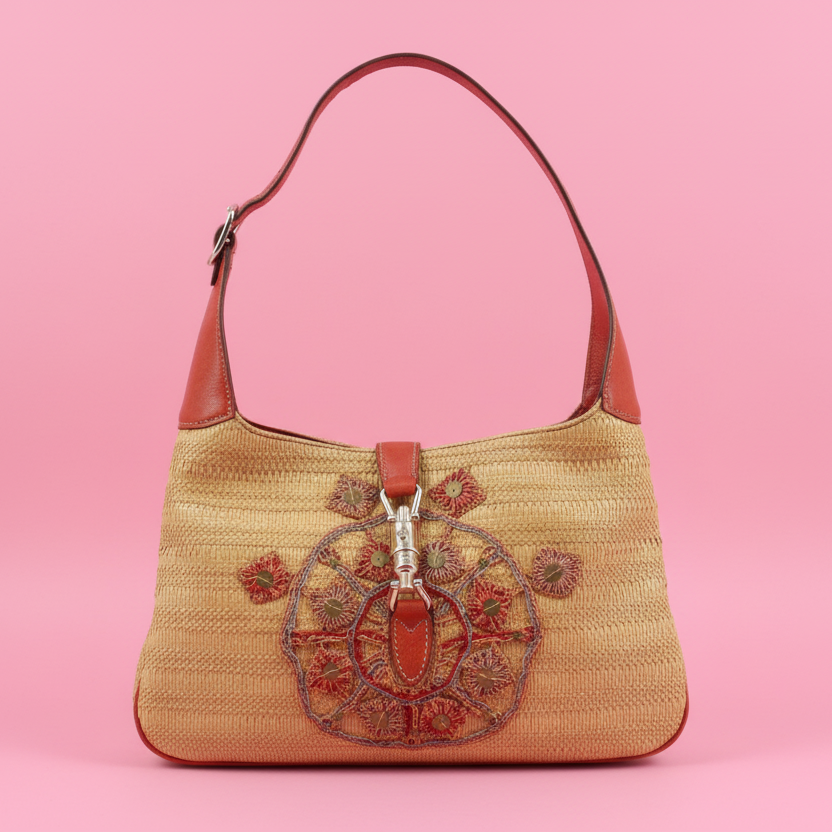 Gucci Jackie Embroidered Shoulder Bag