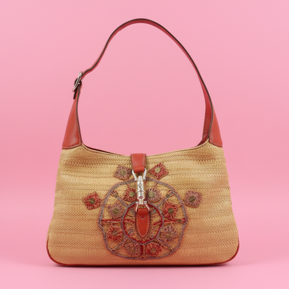 Gucci Jackie Embroidered Shoulder Bag