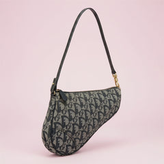 Christian Dior Trotter Canvas Saddle Pouch Navy