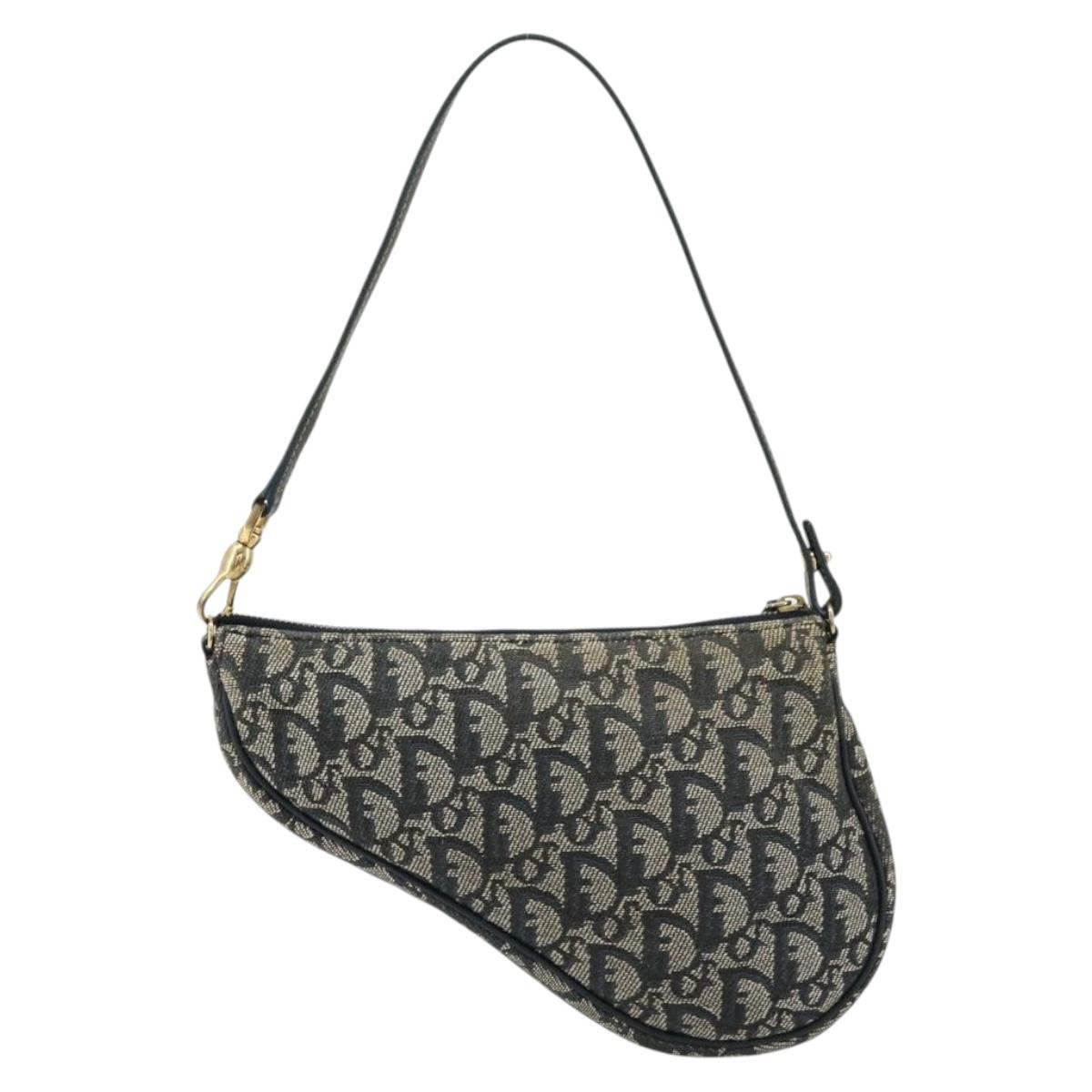 Christian Dior Trotter Canvas Saddle Pouch Navy