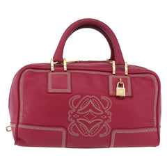 Loewe Amazona Leather Boston Bag in Pink