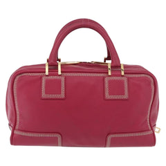 Loewe Amazona Leather Boston Bag in Pink