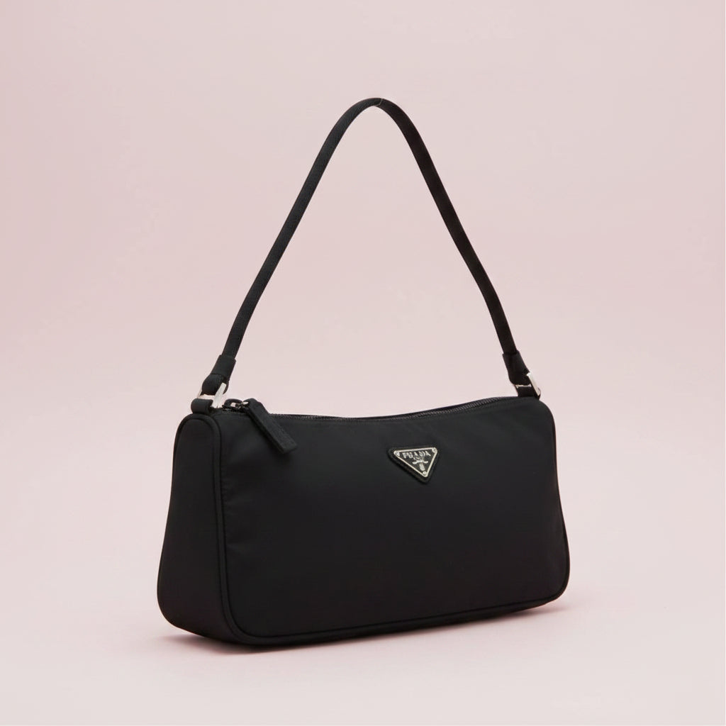 Prada Black Nylon Pouch Shoulder Bag