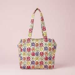 Chanel Multi Camellia Print Canvas Tote