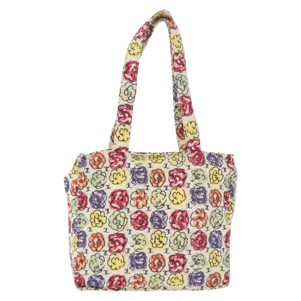 Chanel Multi Camellia Print Canvas Tote
