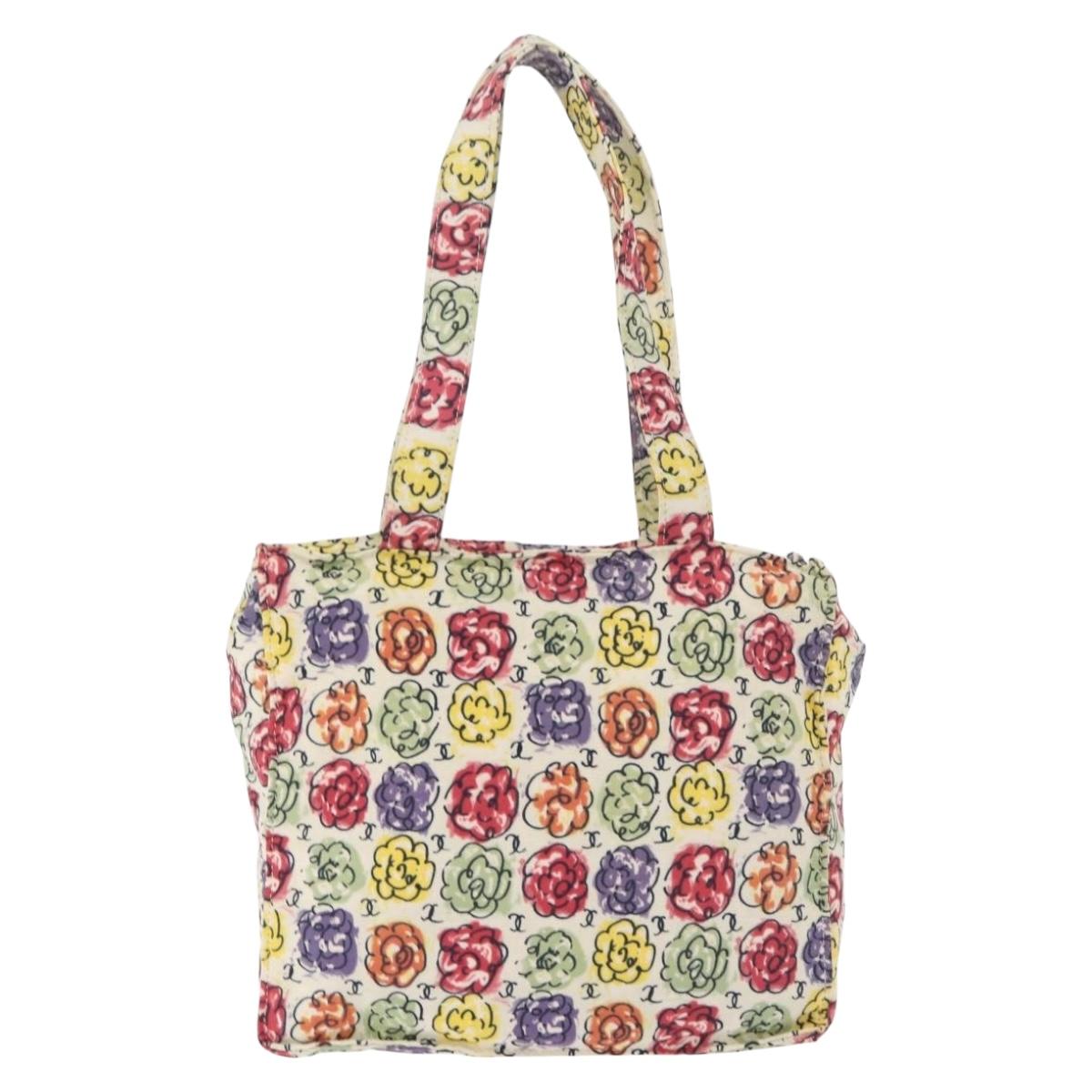 Chanel Multi Camellia Print Canvas Tote