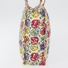Chanel Multi Camellia Print Canvas Tote
