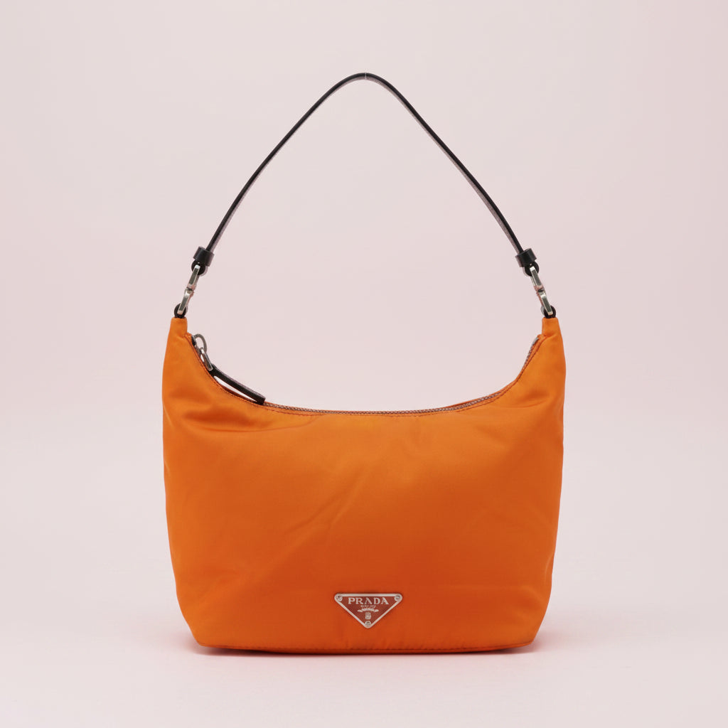 Prada Orange Nylon Shoulder Bag